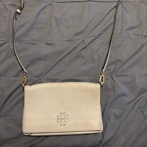 Tory Burch McGraw Foldover Crossbody Bag, cream color (also called beige)